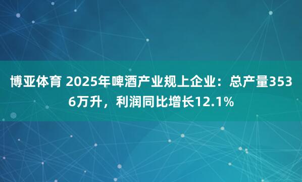博亚体育 2025年啤酒产业规上企业：总产量3536万升，利润同比增长12.1%