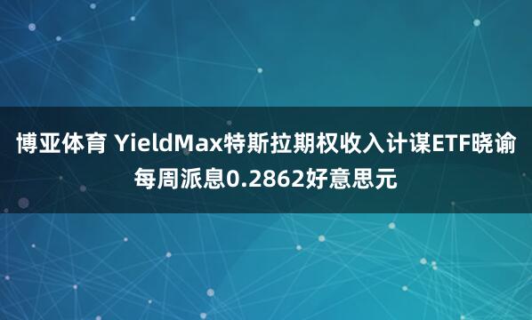 博亚体育 YieldMax特斯拉期权收入计谋ETF晓谕每周派息0.2862好意思元