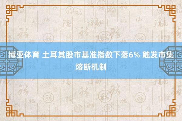 博亚体育 土耳其股市基准指数下落6% 触发市集熔断机制