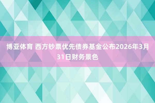 博亚体育 西方钞票优先债券基金公布2026年3月31日财务景色