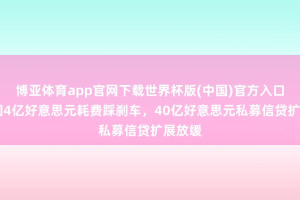 博亚体育app官网下载世界杯版(中国)官方入口 汇丰因4亿好意思元耗费踩刹车，40亿好意思元私募信贷扩展放缓