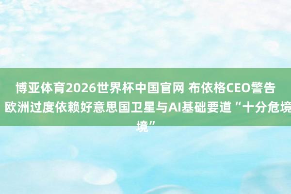 博亚体育2026世界杯中国官网 布依格CEO警告：欧洲过度依赖好意思国卫星与AI基础要道“十分危境”