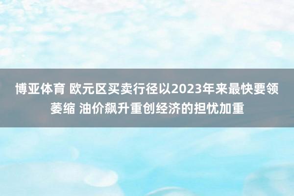博亚体育 欧元区买卖行径以2023年来最快要领萎缩 油价飙升重创经济的担忧加重