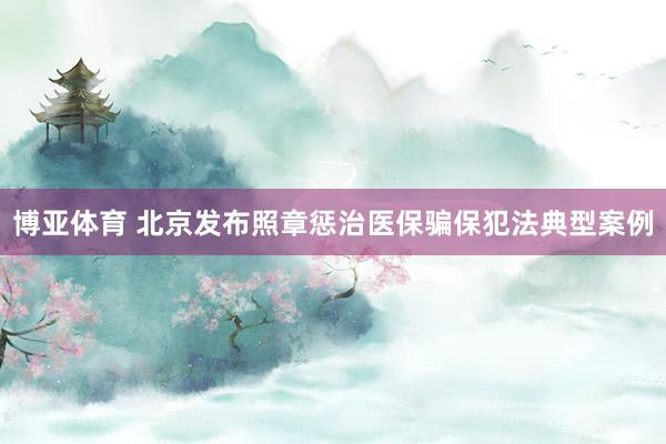 博亚体育 北京发布照章惩治医保骗保犯法典型案例