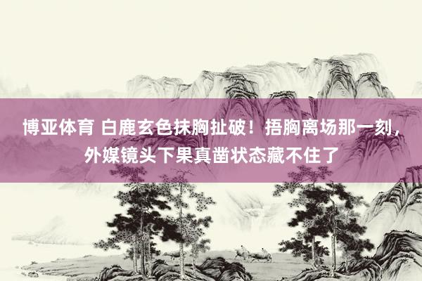 博亚体育 白鹿玄色抹胸扯破！捂胸离场那一刻，外媒镜头下果真凿状态藏不住了