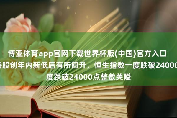 博亚体育app官网下载世界杯版(中国)官方入口 阿里领跌  港股创年内新低后有所回升，恒生指数一度跌破24000点整数关隘