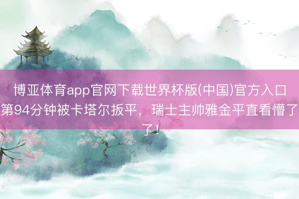 博亚体育app官网下载世界杯版(中国)官方入口 第94分钟被卡塔尔扳平，<a href=