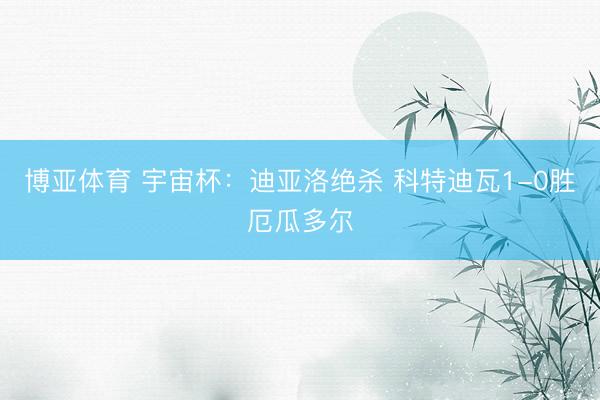博亚体育 宇宙杯：迪亚洛绝杀 科特迪瓦1-0胜厄瓜多尔