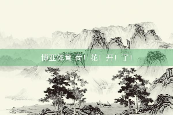 博亚体育 荷！花！开！了！